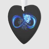 Glinsterende oneindigheid met blauwe roos ornament (voorkant)