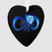 Glinsterende oneindigheid met blauwe roos ornament (voorkant)