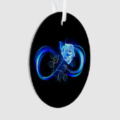 Glinsterende oneindigheid met blauwe roos ornament (voorkant)