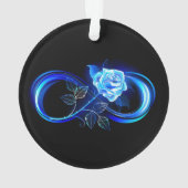Glinsterende oneindigheid met blauwe roos ornament (achterkant)