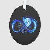 Glinsterende oneindigheid met blauwe roos ornament (voorkant)