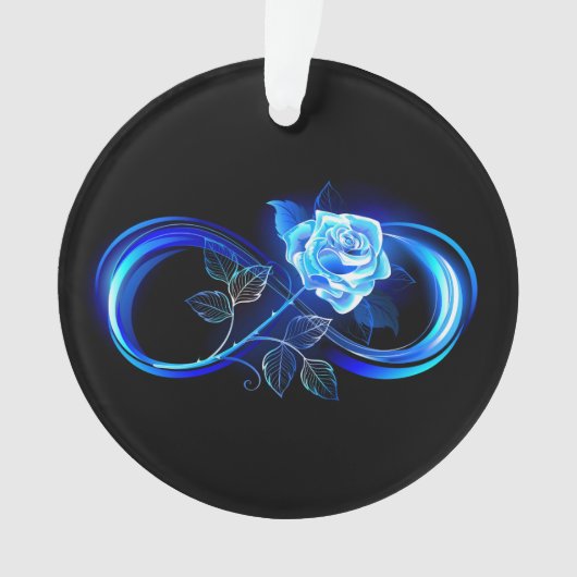 Glinsterende oneindigheid met blauwe roos ornament (voorkant)