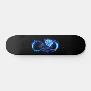 Glinsterende oneindigheid met blauwe roos persoonlijk skateboard