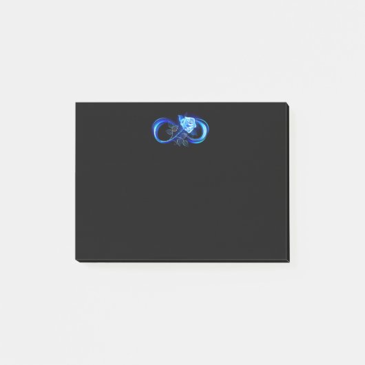 Glinsterende oneindigheid met blauwe roos post-it® notes (Voorkant)