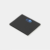 Glinsterende oneindigheid met blauwe roos post-it® notes (Schuin)
