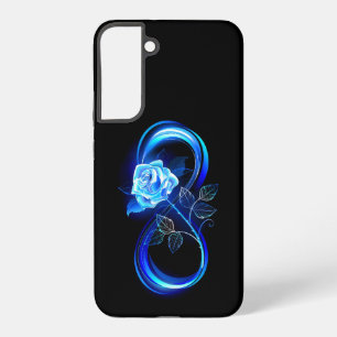 Glinsterende oneindigheid met blauwe roos samsung galaxy hoesje
