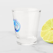 Glinsterende oneindigheid met blauwe roos shot glas (Rechts)