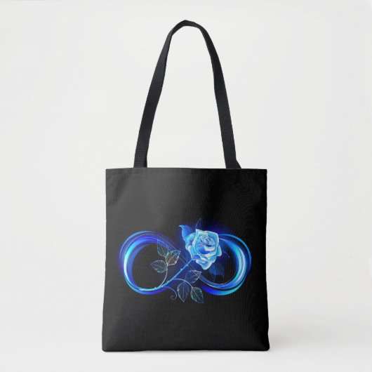 Glinsterende oneindigheid met blauwe roos tote bag (Voorkant)