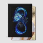 Glinsterende oneindigheid met blauwe roos vellum uitnodigingen (Offset (Koppel))