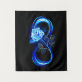 Glinsterende oneindigheid met blauwe roos wandkleed (Voorkant)