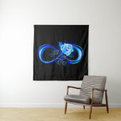 Glinsterende oneindigheid met blauwe roos wandkleed (In situ)