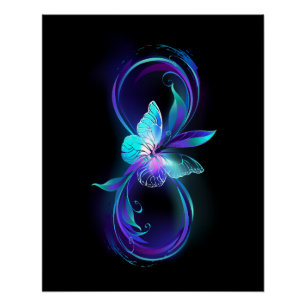 Glinsterende oneindigheid met magische vlinder perfect poster