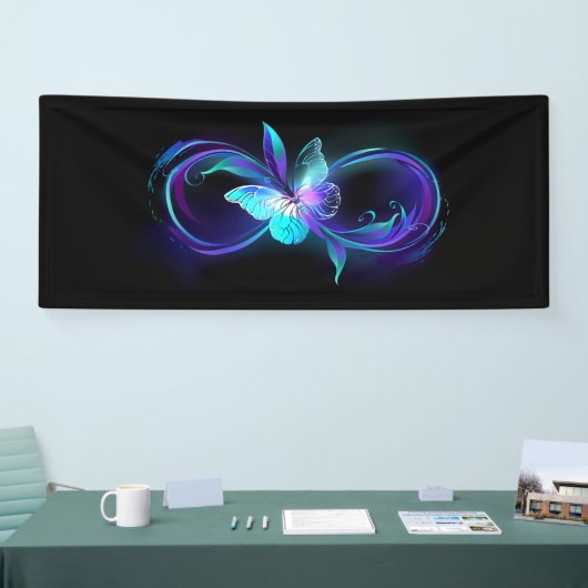 Glinsterende oneindigheid met magische vlinder spandoek (Beurs)
