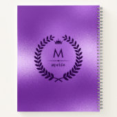 Glinsterende Paarse achtergrond & laurierkrans Notitieboek (Achterkant)