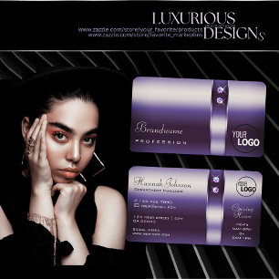 Glinsterende Paarse Gradiënt Diamanten Sterren toe Visitekaartje