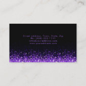 Glinsterende Paarse Lippen Zwart Visitekaartje (Achterkant)