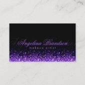 Glinsterende Paarse make-up artist Damask Black Ka Visitekaartje (Voorkant)