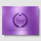 Glinsterende Paarse rug & Paarse laurierkrans Gastenboek (Voorkant)