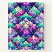 Glinsterende Paarse Zeemeermin Tail Print Naam Notitieboek (Achterkant)