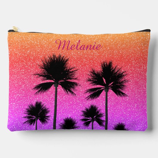 Glinsterende Palmboomgradiënt Zonsondergang Persoo Etui (Voorkant)