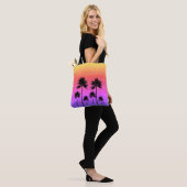 Glinsterende Palmboomgradiënt Zonsondergang Tote Bag (Op model)