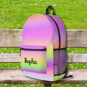 Glinsterende regenboogkleuren gepersonaliseerd bedrukte rugzak