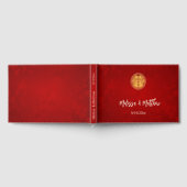 Glinsterende rode Chinese bruiloft Gastenboek (Volledig)
