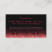 Glinsterende Rode Massage Therapeut Body Wellness Visitekaartje (Achterkant)