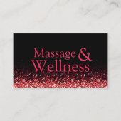 Glinsterende Rode Massage Therapeut Body Wellness Visitekaartje (Voorkant)