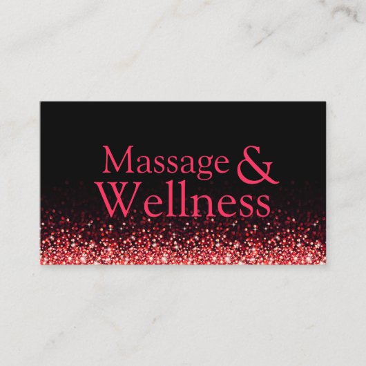Glinsterende Rode Massage Therapeut Body Wellness Visitekaartje (Voorkant)