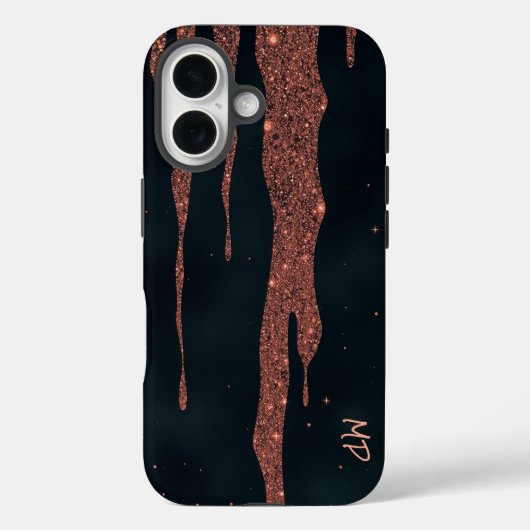 Glinsterende Roos Gold Drips Case-Mate iPhone Case (Achterkant)