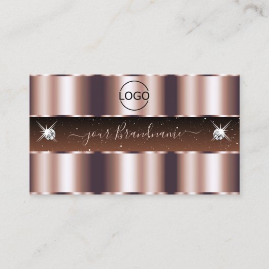 Glinsterende Roos Gouden Sparkle Glitzy Jewels met Visitekaartje (Voorkant)