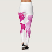 Glinsterende Roze Folie: Waterverf Abstract Leggings (Achterkant)