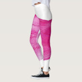 Glinsterende Roze Folie: Waterverf Abstract Leggings (Links)
