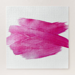 Glinsterende Roze Folie: Waterverf Abstract Legpuzzel