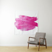 Glinsterende Roze Folie: Waterverf Abstract Wandkleed (In situ)