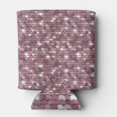 Glinsterende roze gesequineerde weefseltextuur blikjeskoeler (Achterkant)