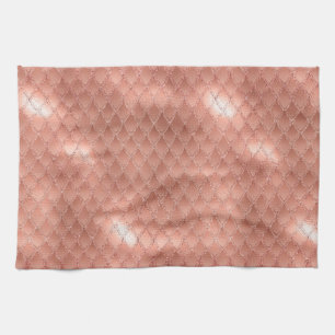Glinsterende Roze Gouden Glitter Draak Schubben Theedoek