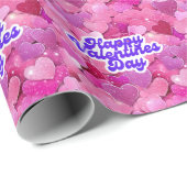 Glinsterende roze harten cadeaupapier (Rol Hoek)