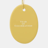 Glinsterende roze lint Foto Christmas Gold Keramisch Ornament (Achterkant)