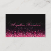 Glinsterende roze make-up artist Damask Black Kaar Visitekaartje (Voorkant)