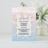 Glinsterende Roze Oceaan Waters Details Kaart (Staand voorkant)