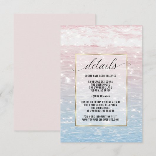 Glinsterende Roze Oceaan Waters Details Kaart (Voorkant / Achterkant)