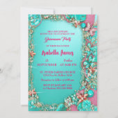 glinsterende roze turquoise gouden juwelen Vlinder Kaart (Achterkant)