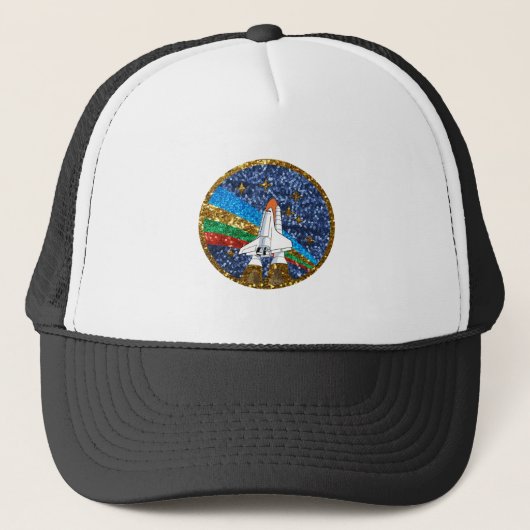 glinsterende ruimteschip trucker pet (Voorkant)