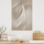 "Glinsterende rust" | Beige Abstracte kunst Poster (Keuken)