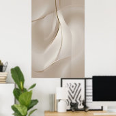 "Glinsterende rust" | Beige Abstracte kunst Poster (Thuiskantoor)