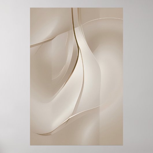 "Glinsterende rust" | Beige Abstracte kunst Poster (Voorkant)