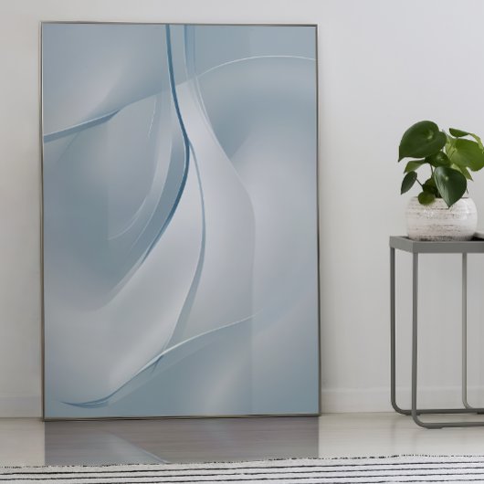 "Glinsterende rust" | Blauwe tinten Abstracte kuns Poster