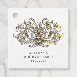 Glinsterende rustieke  draak bedankjes labels